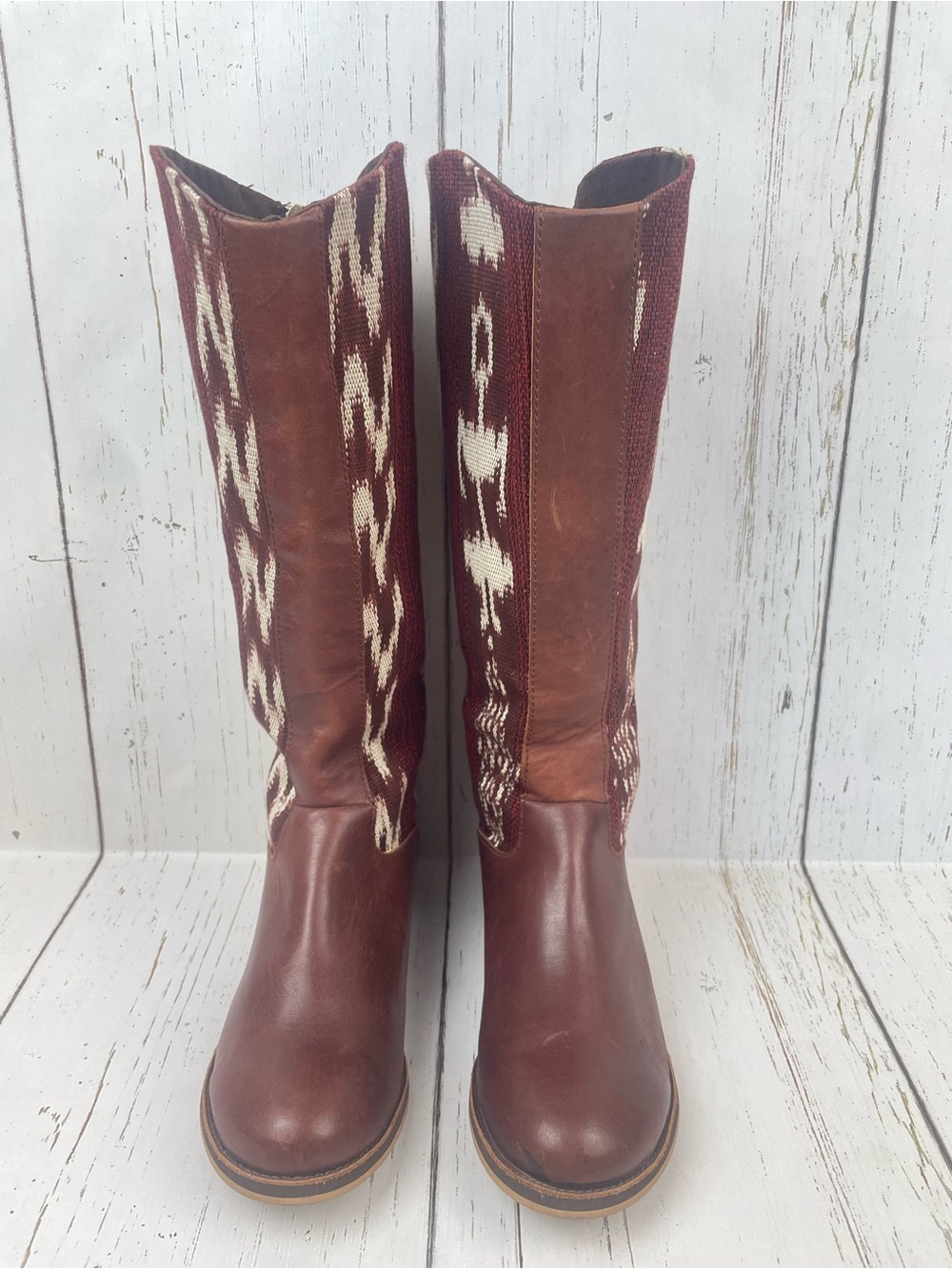 Reef Santa Maria Leather Aztec Print Zip-Up Boots